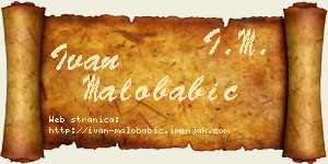 Ivan Malobabić vizit kartica